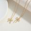 Fashion Double Ring Bow (gold) Copper Diamond Bow Necklace