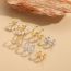 Fashion Flower Pearls Copper Inlaid Zirconium Geometric Earrings