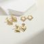 Fashion Love Five-pointed Star Copper Diamond Love Earrings