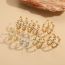 Fashion White Zirconium Leaves Gold-plated Copper Leaf Earrings With Diamonds