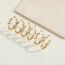 Fashion White Zirconium (silver) Gold-plated Copper Round Earrings With Diamonds