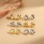 Fashion Sharp Mouth Heart (silver) Gold-plated Copper Love Earrings