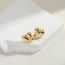 Fashion Sharp Mouthed Heart (gold) Gold-plated Copper Love Earrings