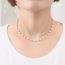 Fashion Real Gold Plating + Freshwater Pearls Geometric Pearl Chain Necklace