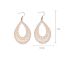 Fashion Real Gold Copper Hollow Carved Drop-shaped Earrings