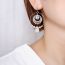 Fashion Platinum + White Agate Metal Diamond Geometric Round Earrings