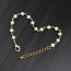 Fashion Gold Geometric Pearl Chain Bracelet