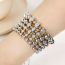 Fashion Stainless Steel + Gold 8mm Stainless Steel Geometric Mesh Beads Bracelet
