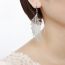 Fashion Platinum Plating Metal Feather Earrings