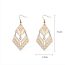 Fashion Real Gold Plating + Freshwater Pearls Copper Geometric Diamond Earrings