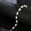 Fashion Real Gold Plating + Freshwater Pearls Stainless Steel Geometric Chain Pearl Bracelet