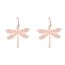 Fashion Rose Gold Plated Metal Dragonfly Earrings