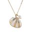 Fashion Gold Metal Shell Pearl Necklace