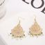 Fashion Real Gold Plating + Freshwater Pearls Geometric Pearl Tassel Drop Earrings