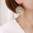 Fashion Electroplated Real Gold Bronze Carved Hollow Earrings