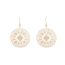 Fashion Electroplated Real Gold Bronze Carved Hollow Earrings