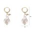 Fashion Real Gold Plating + Freshwater Pearls Copper Shaped Pearl Earrings