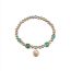 Fashion Green Agate Necklace And Bracelet Set Stainless Steel Geometric Onyx Beaded Bracelet Necklace Set