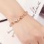Fashion Stainless Steel Color + Champagne Color Cut Crystal Bracelet