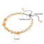 Fashion Stainless Steel Color + Champagne Color Cut Crystal Bracelet