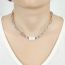 Fashion Real Gold + Freshwater Pearls In The Furnace Metal Pearl Chain Necklace