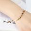 Fashion Stainless Steel Color + Lapis Lazuli Stainless Steel Tiger Eye Lapis Head Beaded Chain Bracelet