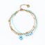 Fashion Stainless Steel Color+sapphire Color Stainless Steel Eye Chain Bracelet
