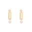Fashion Gold+shell Pearls Metal Rectangular Pearl Earrings