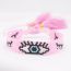 Fashion Pink Rice Beads Braided Eye Tassel Bracelet