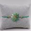 Fashion Dark Green Rice Beads Woven Snowflake Bracelet