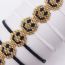 Fashion Black Rice Beads Braided Smiley Face Bracelet