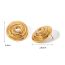 Fashion Gold Stainless Steel Threaded Disc Earrings