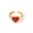 Fashion Gold Stainless Steel Onyx Love Ring