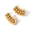 Fashion Gold Stainless Steel Geometric Curved Earrings