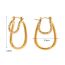 Fashion Gold Stainless Steel Diamond-encrusted Double-layer Curved Earrings