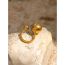 Fashion Gold Stainless Steel Large And Small Ball Open Ring