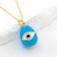 Fashion Blue Copper Diamond Eye Drop Necklace