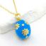 Fashion Sky Blue Copper Diamond Flower Drop Drop Necklace