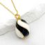 Fashion Yellow And White Lines Copper Dripping Oil Colored Egg Necklace