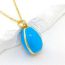 Fashion Sky Blue Copper Dripping Oil Colored Egg Necklace
