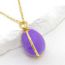 Fashion Purple Copper Dripping Oil Colored Egg Necklace