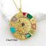 Fashion Gold Copper Set Zirconium Eye Astrolabe Necklace