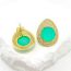 Fashion Emerald Copper Drop-shaped Earrings With Diamonds