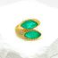 Fashion Emerald Copper Set Zirconium Geometric Ring