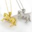 Fashion White K Color Copper And Diamond Three-dimensional Pony Necklace