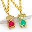 Fashion Girl Copper Gold-plated Zirconium Love Girl Necklace