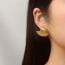 Fashion Silver Titanium Steel Geometric Shell Earrings