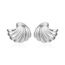 Fashion Silver Titanium Steel Geometric Shell Earrings