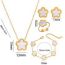 Fashion Four Piece Pink Shell Set Stainless Steel Mother-of-pearl Flower Bracelet Necklace Earrings Ring Set