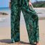 Fashion Green Polyester Printed Sun Protection Board Shorts